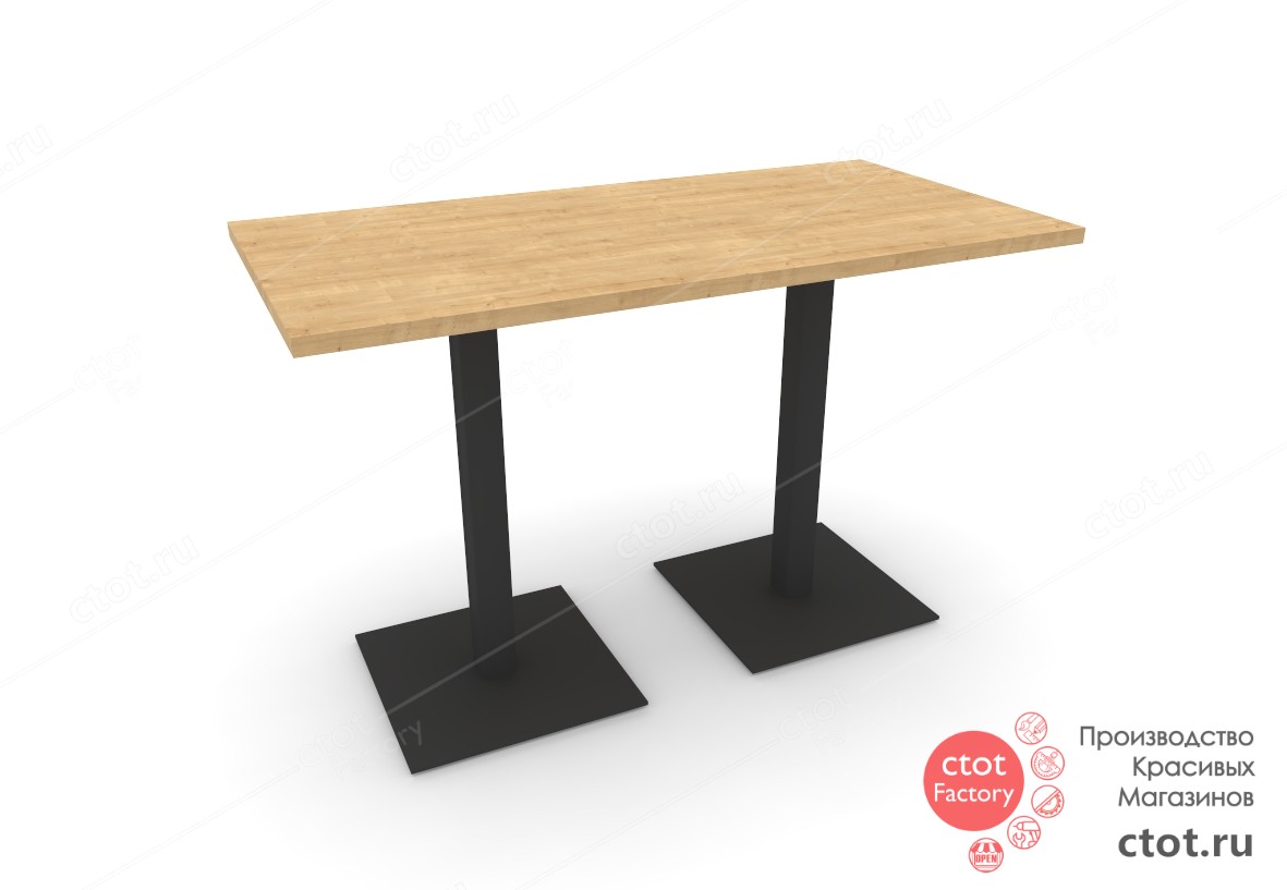 Фото стол прямоугольный: металл. опоры, столешница 25 мм 1200х600х750 мм №1