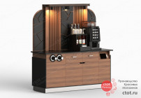 Кофе-модуль с освещением, диспенсером для стаканов (2 шт.) 2000х2100х700 мм